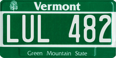 VT license plate LUL482