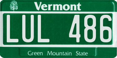 VT license plate LUL486