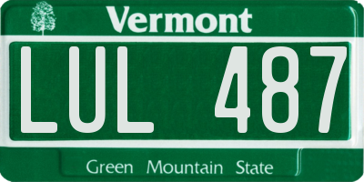 VT license plate LUL487