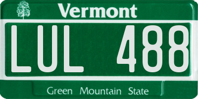 VT license plate LUL488