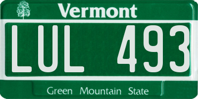 VT license plate LUL493
