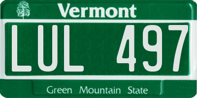 VT license plate LUL497