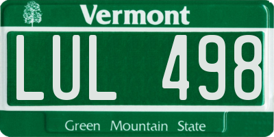 VT license plate LUL498