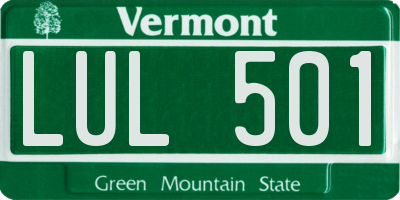 VT license plate LUL501