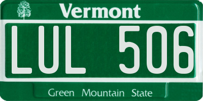 VT license plate LUL506