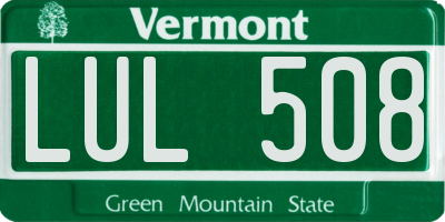 VT license plate LUL508