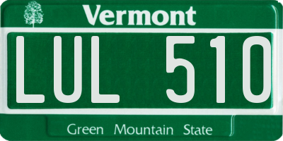 VT license plate LUL510