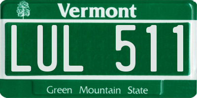 VT license plate LUL511