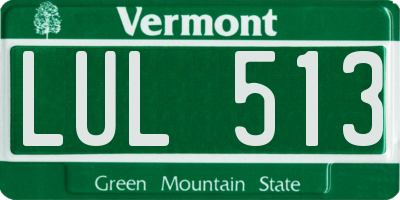 VT license plate LUL513