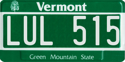 VT license plate LUL515