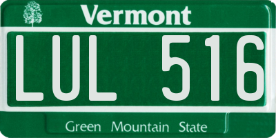 VT license plate LUL516