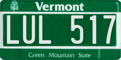 VT license plate LUL517