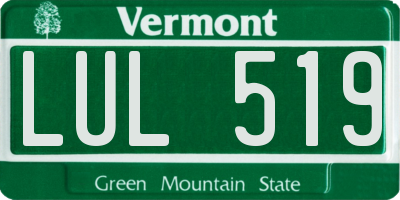 VT license plate LUL519