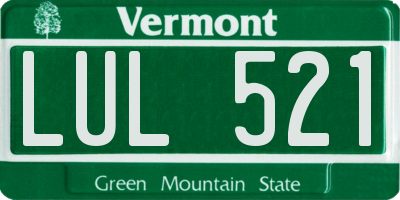 VT license plate LUL521