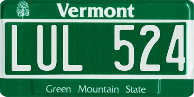 VT license plate LUL524
