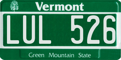 VT license plate LUL526
