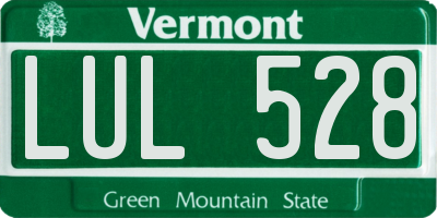 VT license plate LUL528