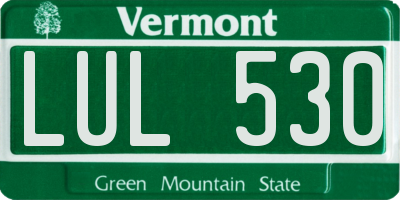 VT license plate LUL530