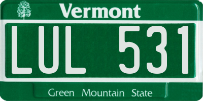 VT license plate LUL531