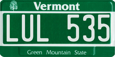 VT license plate LUL535