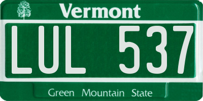 VT license plate LUL537