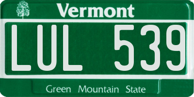 VT license plate LUL539