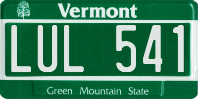VT license plate LUL541