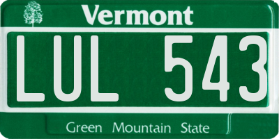 VT license plate LUL543