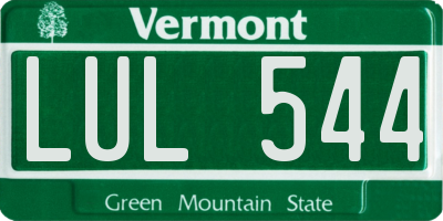 VT license plate LUL544