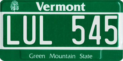 VT license plate LUL545