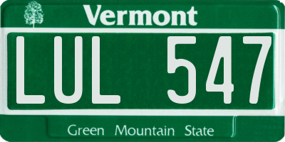 VT license plate LUL547