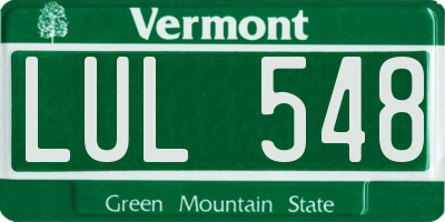 VT license plate LUL548