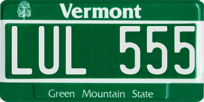 VT license plate LUL555