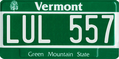 VT license plate LUL557