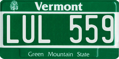 VT license plate LUL559