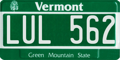 VT license plate LUL562
