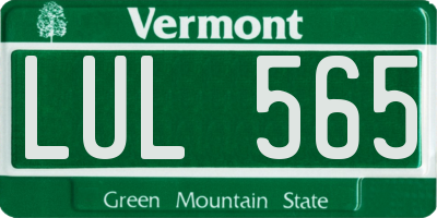 VT license plate LUL565