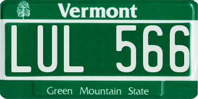 VT license plate LUL566