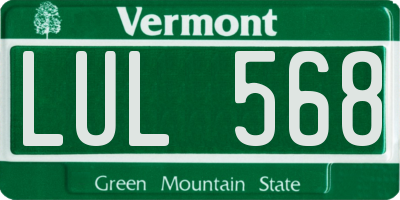 VT license plate LUL568