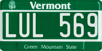VT license plate LUL569