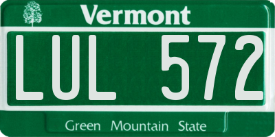 VT license plate LUL572