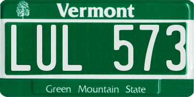 VT license plate LUL573
