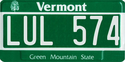 VT license plate LUL574