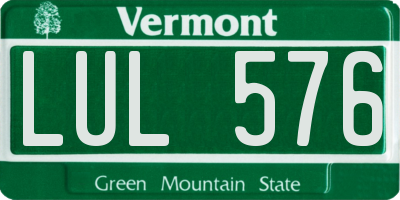 VT license plate LUL576