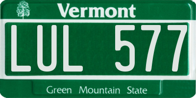 VT license plate LUL577