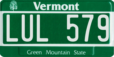 VT license plate LUL579