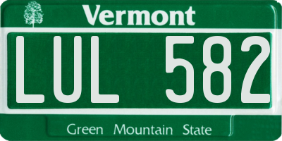 VT license plate LUL582