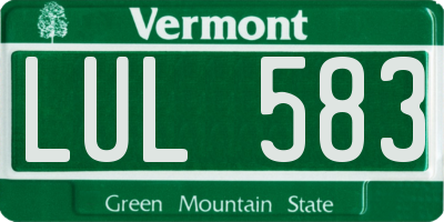 VT license plate LUL583