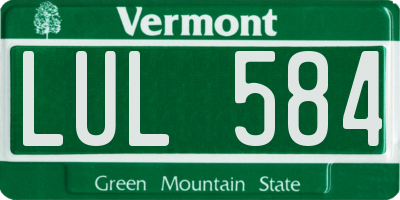 VT license plate LUL584
