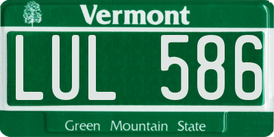 VT license plate LUL586
